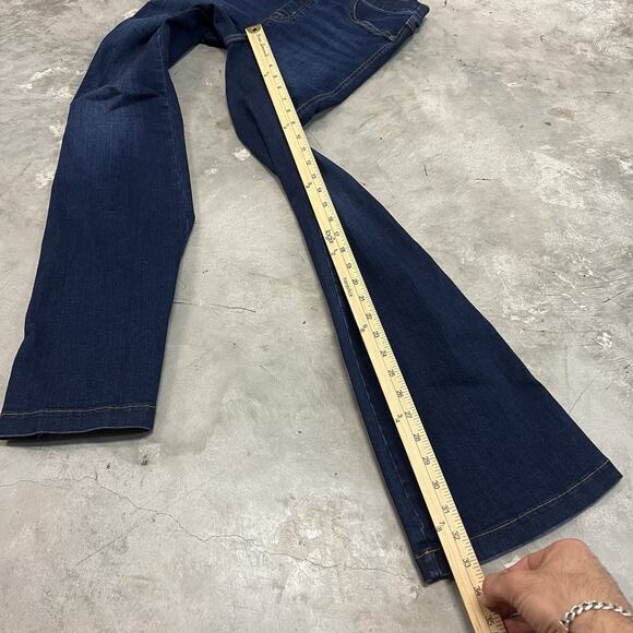 Spanx EveryWear Flare Jeans Women M MidRise Dark Wash Stretch Pullover Denim Y2K - Picture 4 of 8